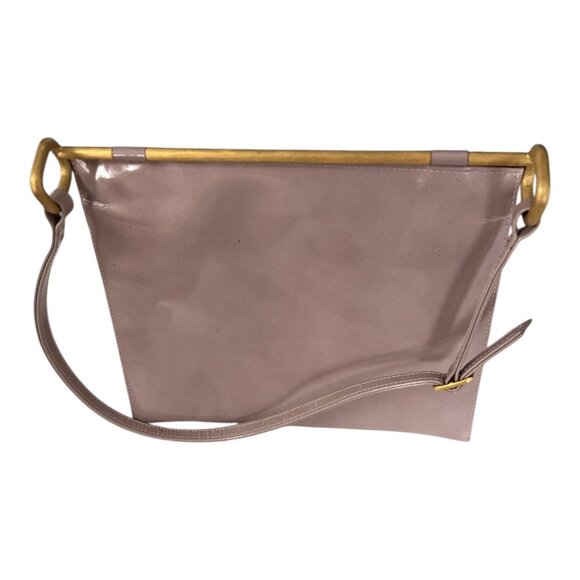 Christian Lacroix Paris Mauve Patent Leather Shoulder Bag with Gold Hardware - Picture 6 of 12